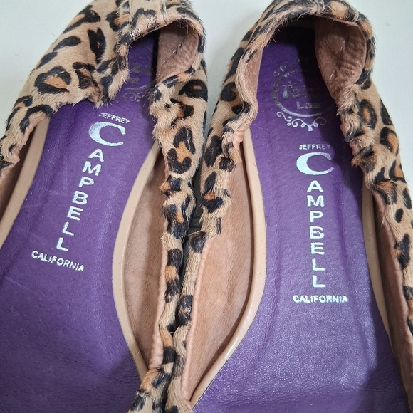 Jeffrey Campbell Leopard Print Pony Hair Leather Ballet Flats Size 9.5 - Picture 3 of 6